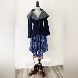 Blue and Red Tribal Patterned Pants Sz S/M Laganlook Boho Embroidered